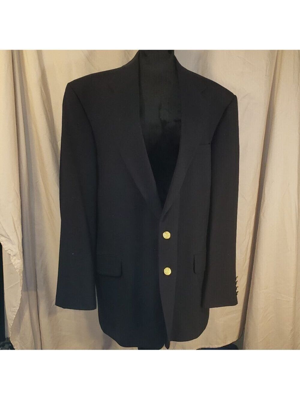 Tailors Row by Deansgate 46R Worsted Wool Navy Blazer